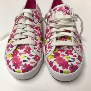 NWOT Keds for Kate Spade pink floral sneakers sz 8.5